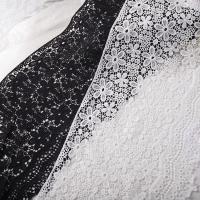 Milk Fiber DIY Lace Embroidered Lace embroidered floral white and black Yard