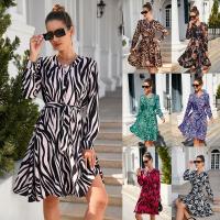 Polyester & Baumwolle Einteiliges Kleid, Gedruckt, mehr Farben zur Auswahl,  Stück