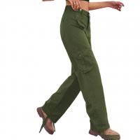 Rayon Middle Waist Women Long Trousers & with pocket patchwork PC