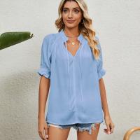 Polyester Slim Women Short Sleeve T-Shirts Solid PC