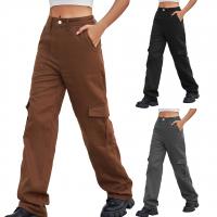 Rayon Middle Waist Women Long Trousers & loose & with pocket PC