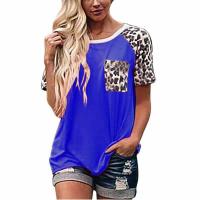 Cotton Women Short Sleeve T-Shirts slimming printed leopard PC