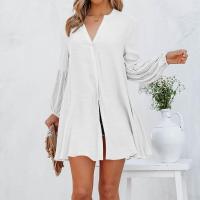 Cotton One-piece Dress slimming patchwork Solid PC