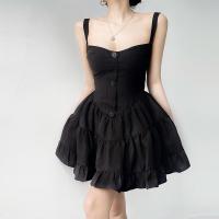 Polyester Layered Slip Dress patchwork Solid PC