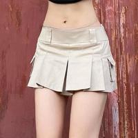 Polyester Pleated Skirt patchwork Solid PC