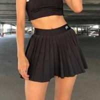 Polyester Pleated Skirt patchwork Solid PC
