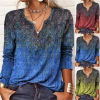 Polyester Plus Size Women Long Sleeve T-shirt & loose printed Others PC
