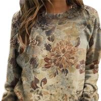 Cotton Women Sweatshirts & loose printed floral PC