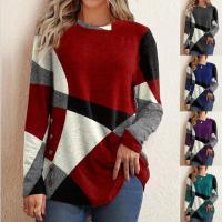 Baumwolle Frauen Langarm T-shirt, Gedruckt, Geometrische, mehr Farben zur Auswahl,  Stück