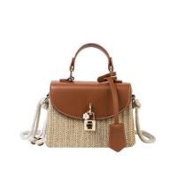 Straw hard-surface Woven Tote attached with hanging strap PC