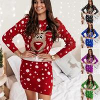 Cotton Waist-controlled & Slim Sexy Package Hip Dresses printed PC