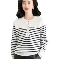 Wool Slim Women Sweater knitted striped PC