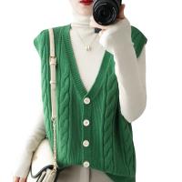 Wool Slim Women Vest knitted Solid PC
