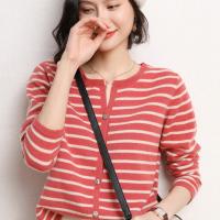 Wool Slim Sweater Coat knitted striped PC