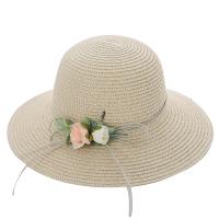 Straw windproof & foldable Sun Protection Straw Hat sun protection floral PC