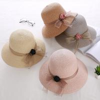 Straw Sun Protection Straw Hat with bowknot & anti ultraviolet & sun protection Lace floral PC