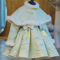 Polyester Baby-Kleidung-Set, Kleid & Schal, Gedruckt,  Festgelegt