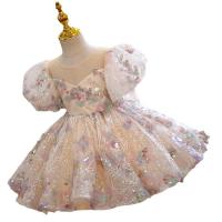 Sequin & Polyester Princess Girl One-piece Dress with bowknot PC