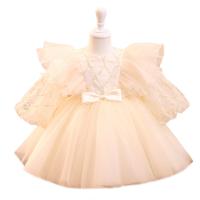 Polyester Princess Girl One-piece Dress champagne PC