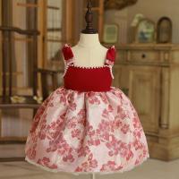 Polyester Princess Baby Skirt printed shivering wine red PC