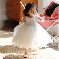 Polyester Princess Girl One-piece Dress  white PC