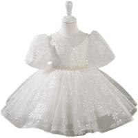 Polyester Ball Gown Girl One-piece Dress white PC