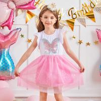 Sequin & Cotton Girl One-piece Dress patchwork butterfly pattern PC