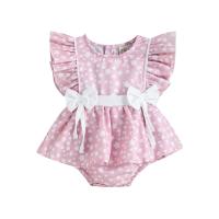 Polyester & Cotton Baby Jumpsuit with bowknot printed star pattern PC
