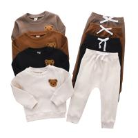 Polyester & Cotton Boy Clothing Set & two piece Pants & top embroidered animal prints Set