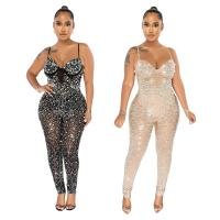 Spandex & Polyester Long Jumpsuit iron-on Solid PC