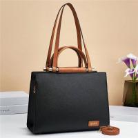 PU Leather Tote Bag Handbag large capacity & attached with hanging strap Solid PC