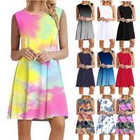 Acetat-Faser & Polyester Einteiliges Kleid, Gedruckt, mehr Farben zur Auswahl,  Stück