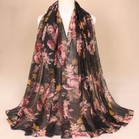 Voile Fabric Silk Scarf breathable printed floral PC