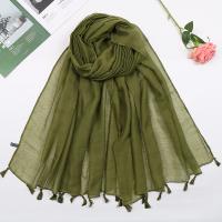 Voile Fabric Tassels Women Scarf sun protection Solid PC