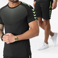Polyester Plus Size Men Casual Set & two piece short & short sleeve T-shirts Set