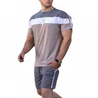 Polyester Men Casual Set & two piece short & short sleeve T-shirts Set