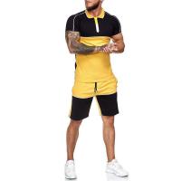 Polyester Men Sportswear Set & two piece short & short sleeve T-shirts Set