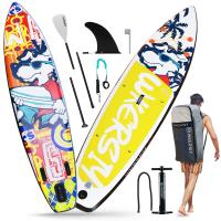 PVC Inflatable Surfboard portable EVA printed Cartoon yellow PC