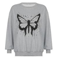 Cotton Women Sweatshirts slimming & loose printed butterfly pattern PC