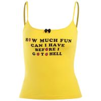 Polyester Slim Camisole printed letter PC