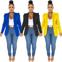 Polyester & Cotton stringy selvedge Women Suit Coat Solid PC