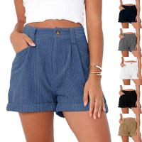 Polyester & Cotton Middle Waist & High Waist Shorts flexible & loose patchwork Solid PC
