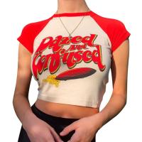 Poliéster Mujeres Camisetas de manga corta, impreso, más colores para elegir,  trozo