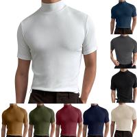 Acetaatvezel Mannen korte mouw T-shirt Solide meer kleuren naar keuze stuk