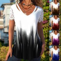Katoen Vrouwen korte mouw T-shirts Afgedrukt Geometrische meer kleuren naar keuze stuk