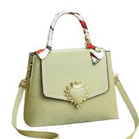 PU Leather Easy Matching Handbag large capacity & soft surface & attached with hanging strap heart pattern PC