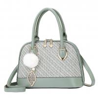 PU Leather Handbag with hanging ornament & large capacity & soft surface & attached with hanging strap PC