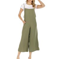 Polyester Plus Size Long Jumpsuit & loose & with pocket Solid PC