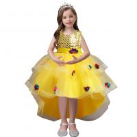 Lentejuela & Poliéster Vestido de una sola pieza de la muchacha, floral, más colores para elegir,  trozo