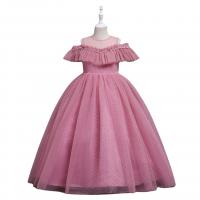 Polyester Princess Girl One-piece Dress & off shoulder dot PC